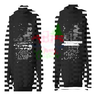Buffalo Plaid Christmas Tree Red Truck Cute Xmas Gift Men Women Sweatshirt Graphic Print Unisex | Seseable CA