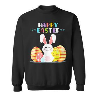 Bunny Pastel Spring Hunt Eggs Rabbit Happy Easter Day Outfit Sweatshirt - Seseable