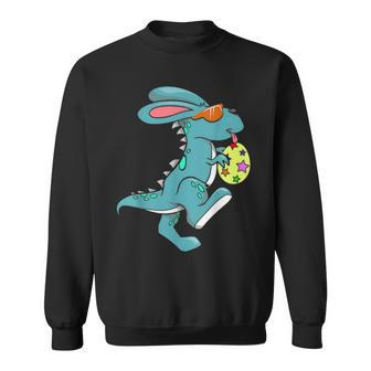 Bunnysaurus Easter T Rex Bunny Egg Hunting Rabbit Sweatshirt - Seseable