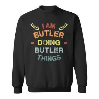 Butler Family Crest Butler Butler Clothing Butler T Butler T Gifts For The Butler Png Sweatshirt - Seseable