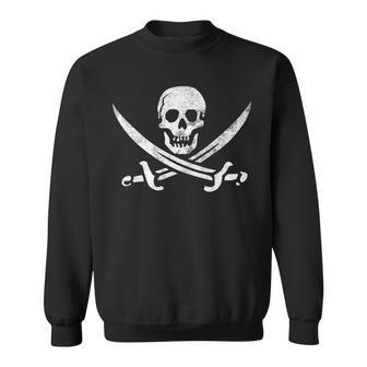 Calico Jack Sword Pirate Flag Jolly Roger Graphic Sweatshirt - Seseable