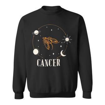 Cancer Zodiac Sign Galaxy Celestial Stars And Moons Sweatshirt | Mazezy