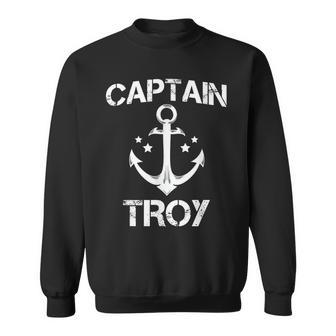 Captain Troy Funny Birthday Personalized Name Boat Gift Men Women Sweatshirt Graphic Print Unisex - Thegiftio UK