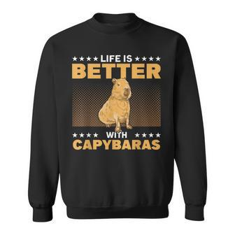 Capybara Capy Mama Capybara Liebhaber Wasserschwein Sweatshirt - Seseable