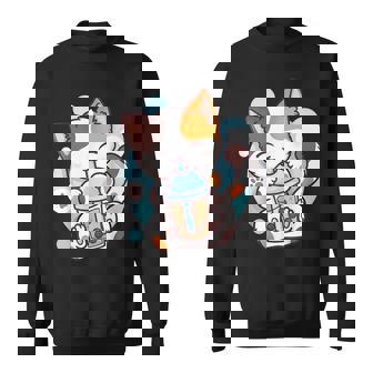 Cat Boba Tea Bubble Tea Anime Kawaii Neko V17 Men Women Sweatshirt Graphic Print Unisex - Thegiftio