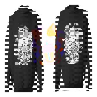 Cat Boba Tea Bubble Tea Anime Kawaii Neko V19 Men Women Sweatshirt Graphic Print Unisex - Thegiftio