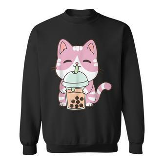 Cat Boba Tea Bubble Tea Anime Kawaii Neko V2 Sweatshirt - Seseable