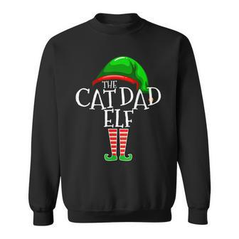 Cat Dad Elf Group Matching Family Christmas Gift Daddy Men Men Women Sweatshirt Graphic Print Unisex - Seseable