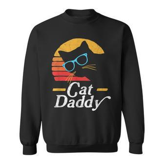 Cat Daddy Vintage Eighties Style Cat Hipster Glasses Retro Sweatshirt - Seseable