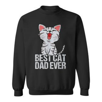 Cat Lover Funny Gifts Vintage Best Cat Dad Ever Bump Fit Sweatshirt | Mazezy