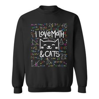 Cat Lover I Love Math And Cats Math Lover Sweatshirt | Mazezy