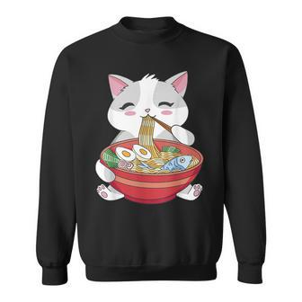 Cat Ramen Japanese Kawaii Anime Cute Cats For Daughter Men Women Sweatshirt Graphic Print Unisex - Seseable
