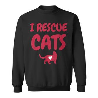 Cat Rescuer Design I Rescue Cats Animal Foster Carer Gift Men Women Sweatshirt Graphic Print Unisex - Seseable