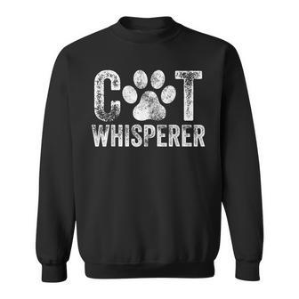 Cat Whisperer Funny Kitten Fur Mom Dad Lover Vintage Retro Sweatshirt - Seseable
