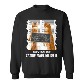 Catnip Made Me Do It Funny Gift For A Cat Lover Funny Cat Men Women Sweatshirt Graphic Print Unisex - Seseable