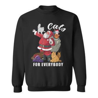 Cats For Everybody Weihnachtskatze Lustiges Weihnachtsmann Sweatshirt - Seseable