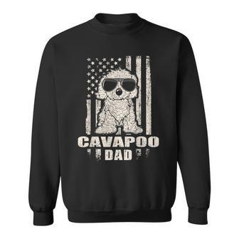 Cavapoo Dad Cool Vintage Retro Proud American Sweatshirt - Seseable