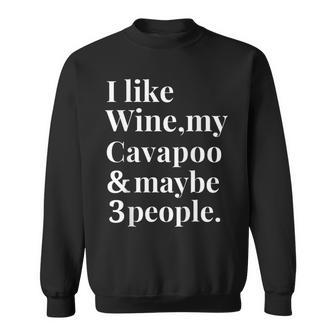 Cavapoo Funny Dog Owner Wine Lover Gift Women Men Men Women Sweatshirt Graphic Print Unisex - Seseable