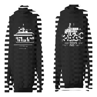 Chicago Illinois Skyline Travel To Chicago Love Men Women Sweatshirt Graphic Print Unisex - Thegiftio