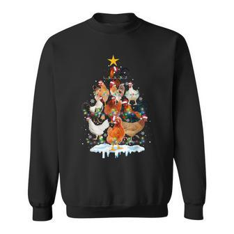 Chicken Christmas Tree Lights Funny Chicken Lover Xmas Gifts V3 Men Women Sweatshirt Graphic Print Unisex - Thegiftio UK