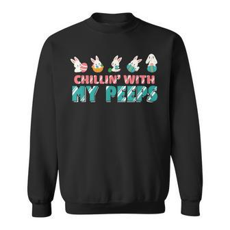 Chillin With My Peeps Happy Easter Bunny Peeps Sweatshirt | Mazezy