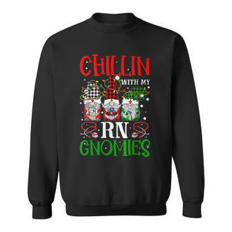 Chillin With My Rn Gnomies Nurse Christmas Xmas Nursing Men Women Sweatshirt Graphic Print Unisex - Seseable