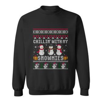 Chillin With My Snowmies Snow Ugly Christmas Sweater Gift Sweatshirt - Monsterry