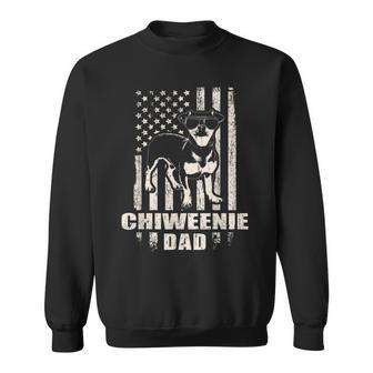 Chiweenie Dad Cool Vintage Retro Proud American Sweatshirt - Seseable