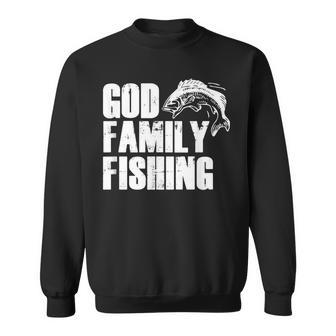 Christian Fisherman Gift God Family Fishing Men Dad Vintage Sweatshirt - Seseable