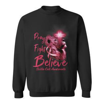 Christian Lion Cross Religious Quote Sickle Cell Awareness Sweatshirt - Seseable