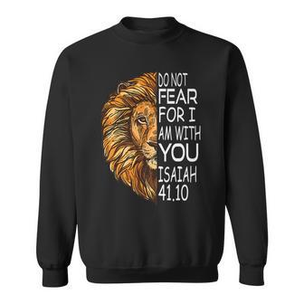 Christian Religious Bible Verse Sayings Lion Fear Scripture V7 Sweatshirt - Seseable