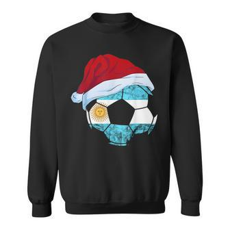 Christmas Argentina Ball Santa Hat Argentina Soccer Team Men Women Sweatshirt Graphic Print Unisex - Seseable