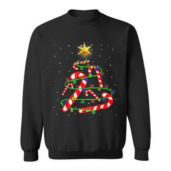 Christmas Candy Cane Xmas Tree Light Gifts Men Women Sweatshirt Graphic Print Unisex - Seseable