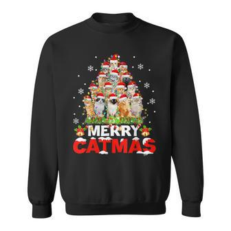 Christmas Cat Meowy Christmas Merry Catmas Christmas Men Women Sweatshirt Graphic Print Unisex - Seseable