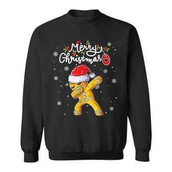 Christmas Dabbing Gingerbread Santa Hat Xmas Cookie Bakers Men Women Sweatshirt Graphic Print Unisex - Seseable