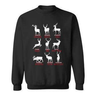 Christmas Deer Hunters All Of Santas Reindeer Xmas Men Women Sweatshirt Graphic Print Unisex - Thegiftio UK