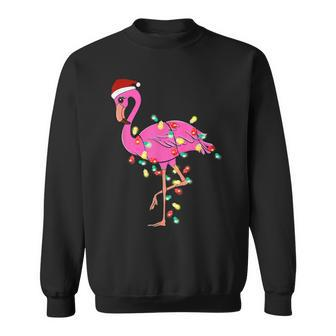Christmas Flamingo Santa Hat Xmas Lights Flamingo Loves V2 Men Women Sweatshirt Graphic Print Unisex - Thegiftio UK