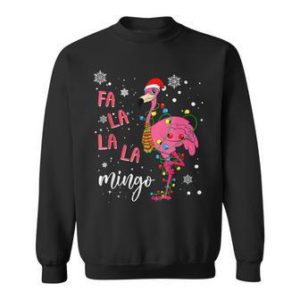 Christmas Flamingo Santa Hat Xmas Lights Flamingo Loves V4 Men Women Sweatshirt Graphic Print Unisex - Thegiftio UK