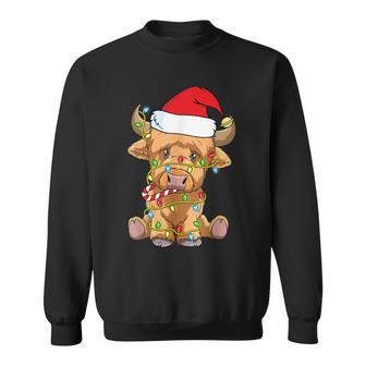 Christmas Highland Cow Merry Christmas Happy Holidays V4 Men Women Sweatshirt Graphic Print Unisex - Thegiftio UK