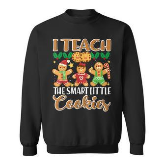 Christmas I Teach The Smart Little Cookies Xmas For Teacher V4 Men Women Sweatshirt Graphic Print Unisex - Thegiftio UK