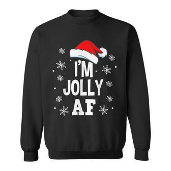 Christmas Im Jolly Af Adult Christmas Naughty Pajama Men Women Sweatshirt Graphic Print Unisex - Seseable
