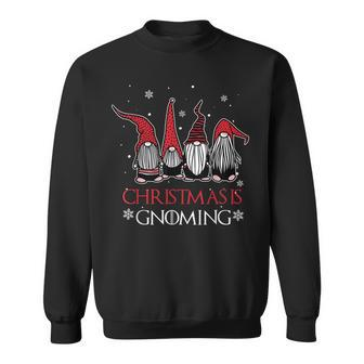 Christmas Is Gnoming God Jul Gnome Tomte Xmas Santa Holiday Men Women Sweatshirt Graphic Print Unisex - Thegiftio UK