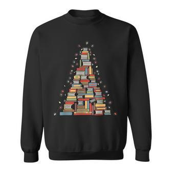 Christmas Library Tree Librarian Book Lover V4 Men Women Sweatshirt Graphic Print Unisex - Thegiftio UK