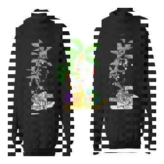 Christmas Palm Tree Tropical Xmas Coconut Lights Funny Gifts V2 Men Women Sweatshirt Graphic Print Unisex - Thegiftio UK