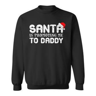 Christmas Pregnancy Announcement Santa Daddy Dad Men Women Sweatshirt Graphic Print Unisex - Seseable