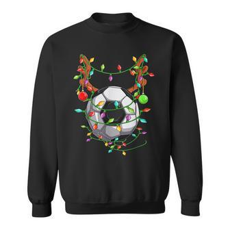 Christmas Reindeer Soccer Balls Christmas Family Pajamas Men Women Sweatshirt Graphic Print Unisex - Seseable