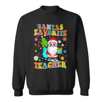 Christmas Santas Favorite Teacher Cute Santa Clause Pajama Men Women Sweatshirt Graphic Print Unisex - Seseable