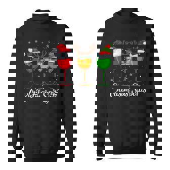 Christmas Spirits Glasses Of Wine Xmas Drinking V2 Men Women Sweatshirt Graphic Print Unisex - Thegiftio UK
