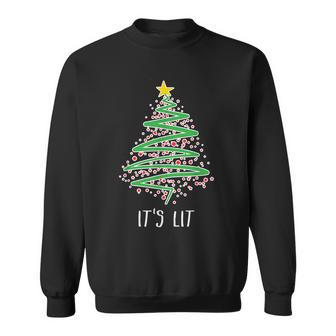 Christmas Tree Its Lit | Hilarious Xmas Men Women Sweatshirt Graphic Print Unisex - Seseable