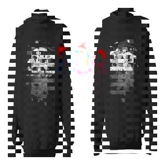 Christmas Unicorn Shadow Santa Hat Funny Xmas Gifts Ns Men Women Sweatshirt Graphic Print Unisex - Thegiftio